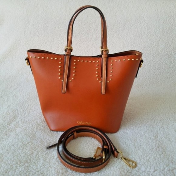 Calvin Klein Bag-in-Bag Brown Studded Purse. - Picture 10 of 11